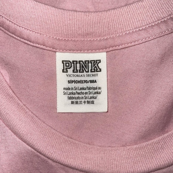 Victoria’s Secret PINK Tank Light Pink Graphic Logo Knot Front Small Women’s - Picture 9 of 11